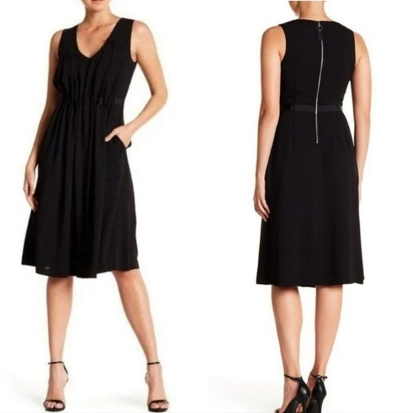 NWT Grey Jason Wu Black Chiffon Sleeveless Midi Dress 0 - Picture 1 of 8